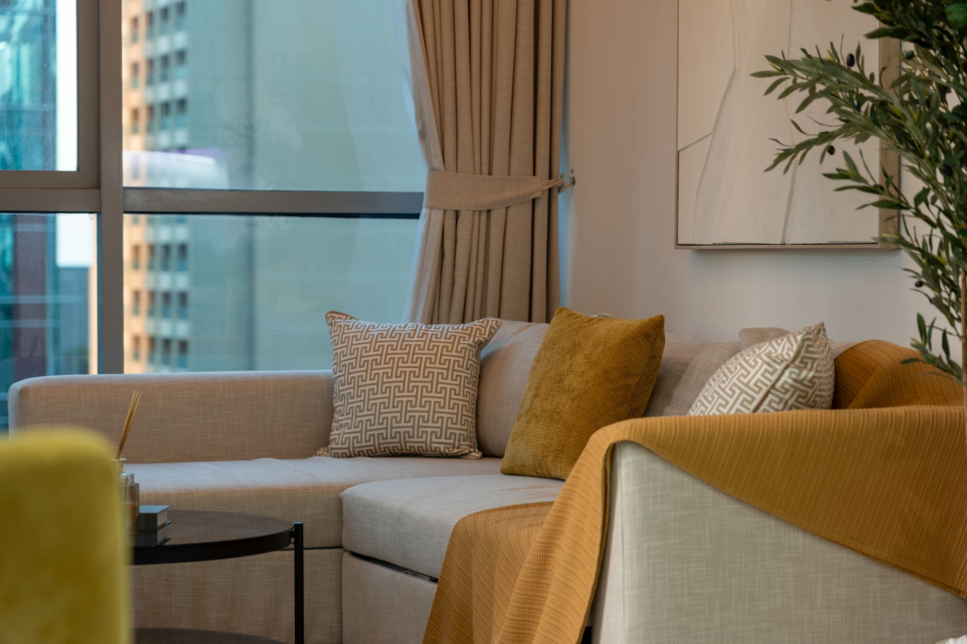 Salon d'un appartement meublé
